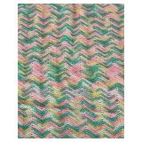 Three Crochet Afghans - Blue & Pink, Green & White, Pink, Green, Yellow & Blue