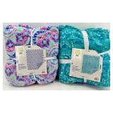 No Sew Throw Kit - 2-Print Fleece Throws NEW