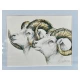 Doug Lindstrand - Two Rams Print - Signed