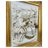 Alt Meissen Art Sanssouci Scene Porcelain Relief in Gilt Rococo Frame #1