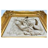 Alt Meissen Art Sanssouci Scene Porcelain Relief in Gilt Rococo Frame #1
