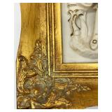 Alt Meissen Art Sanssouci Scene Porcelain Relief in Gilt Rococo Frame #1