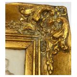 Alt Meissen Art Sanssouci Scene Porcelain Relief in Gilt Rococo Frame #1