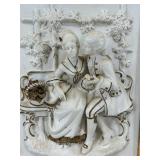 Alt Meissen Art Sanssouci Scene Porcelain Relief in Gilt Rococo Frame #2