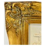 Alt Meissen Art Sanssouci Scene Porcelain Relief in Gilt Rococo Frame #2