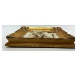 Alt Meissen Art Sanssouci Scene Porcelain Relief in Gilt Rococo Frame #2