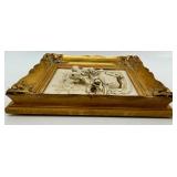 Alt Meissen Art Sanssouci Scene Porcelain Relief in Gilt Rococo Frame #2