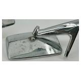 Set of Four Chrome Square Side Mirror Heads with Mounting Arms - Vintage Auto Hardware