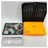 Assorted Art Supplies including DROFUL Dual Tip Acrylic Paint Markers & HIMI Gouache Sets with Brushes