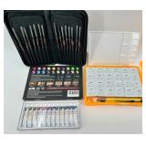 Assorted Art Supplies including DROFUL Dual Tip Acrylic Paint Markers & HIMI Gouache Sets with Brushes