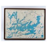 Mille Lacs Lake Area Map - Vintage Topographic Print in Wood Frame