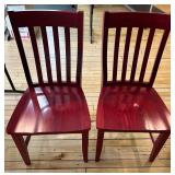 Pair of Slat-Back Wood Dining Chairs