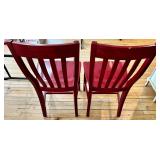 Pair of Slat-Back Wood Dining Chairs