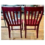 Pair of Slat-Back Wood Dining Chairs