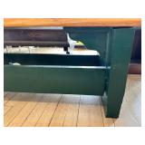 Heavy, Long Wooden Bench with Carved Front Apron