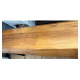 Heavy, Long Wooden Bench with Carved Front Apron