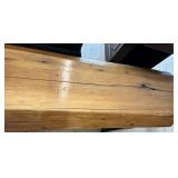 Heavy, Long Wooden Bench with Carved Front Apron