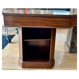 Octagonal Pedestal Game Table with Two Drawers