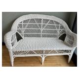Arched-Back Wicker Couch Settee
