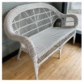 Arched-Back Wicker Couch Settee