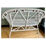 Arched-Back Wicker Couch Settee