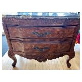 Ornate Carved Dresser with Removable Marble-Top