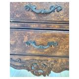 Ornate Carved Dresser with Removable Marble-Top