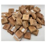 Golden Oak Rosette Wooden Blocks (Lot of 60)