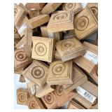 Golden Oak Rosette Wooden Blocks (Lot of 60)