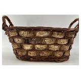 Old Crow Bourbon Decanter, Wicker Basket and Wooden Ax