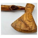 Old Crow Bourbon Decanter, Wicker Basket and Wooden Ax