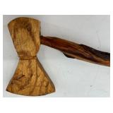 Old Crow Bourbon Decanter, Wicker Basket and Wooden Ax