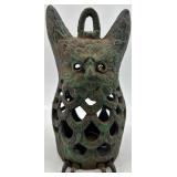 Cast Iron Owl Candle Holder - Decorative Sculpture