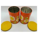 J. L. Clark Glass Pitcher & Floral Canisters - Rockford IL USA (Lot of 3)