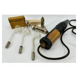 Six Action No. 12 Flash Light Cartridges & Glass Barrel Syringe - Vintage Lab Equipment