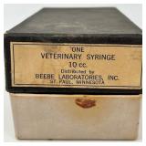 Six Action No. 12 Flash Light Cartridges & Glass Barrel Syringe - Vintage Lab Equipment