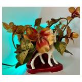 Vintage Lighted Console Deer Lamp, Vintage Ceramic Bunny Candle Holder & Bee Dish (Lot of 3)