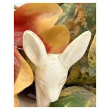 Vintage Lighted Console Deer Lamp, Vintage Ceramic Bunny Candle Holder & Bee Dish (Lot of 3)