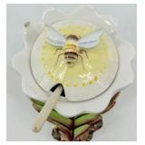 Vintage Lighted Console Deer Lamp, Vintage Ceramic Bunny Candle Holder & Bee Dish (Lot of 3)