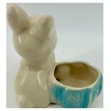 Vintage Lighted Console Deer Lamp, Vintage Ceramic Bunny Candle Holder & Bee Dish (Lot of 3)
