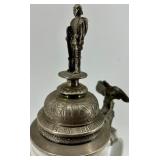 Kaiser Regimental Beer Stein - West Germany Porcelain With Pewter Lid