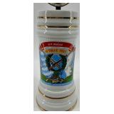 Kaiser Regimental Beer Stein - West Germany Porcelain With Pewter Lid
