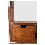Wooden Gun Rack with Integrated Drawer and Rifle Slots