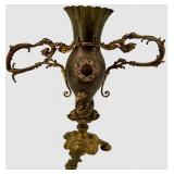 Bradley & Hubbard Neptune Candelabrum - Vintage Rococo Bronze with Gilt Accents