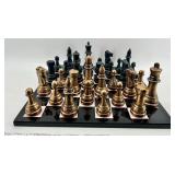 Marble Chessboard with Metal Playing Pieces