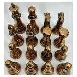 Marble Chessboard with Metal Playing Pieces