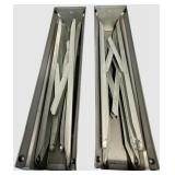 Two Foldable Metal Sawhorses for Workshop or Jobsite