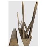 Two Foldable Metal Sawhorses for Workshop or Jobsite