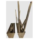 Two Foldable Metal Sawhorses for Workshop or Jobsite
