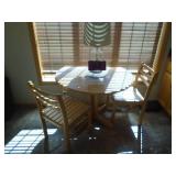 Small nook table with 2 cahirs & lamp. As shown. CASH ON SITE ONLY. PICKUP IS TUESDAY MAY 19TH FROM 11 AM TO 4 PM. REGARDLESS WHAT THE SCHEDULE STATES.